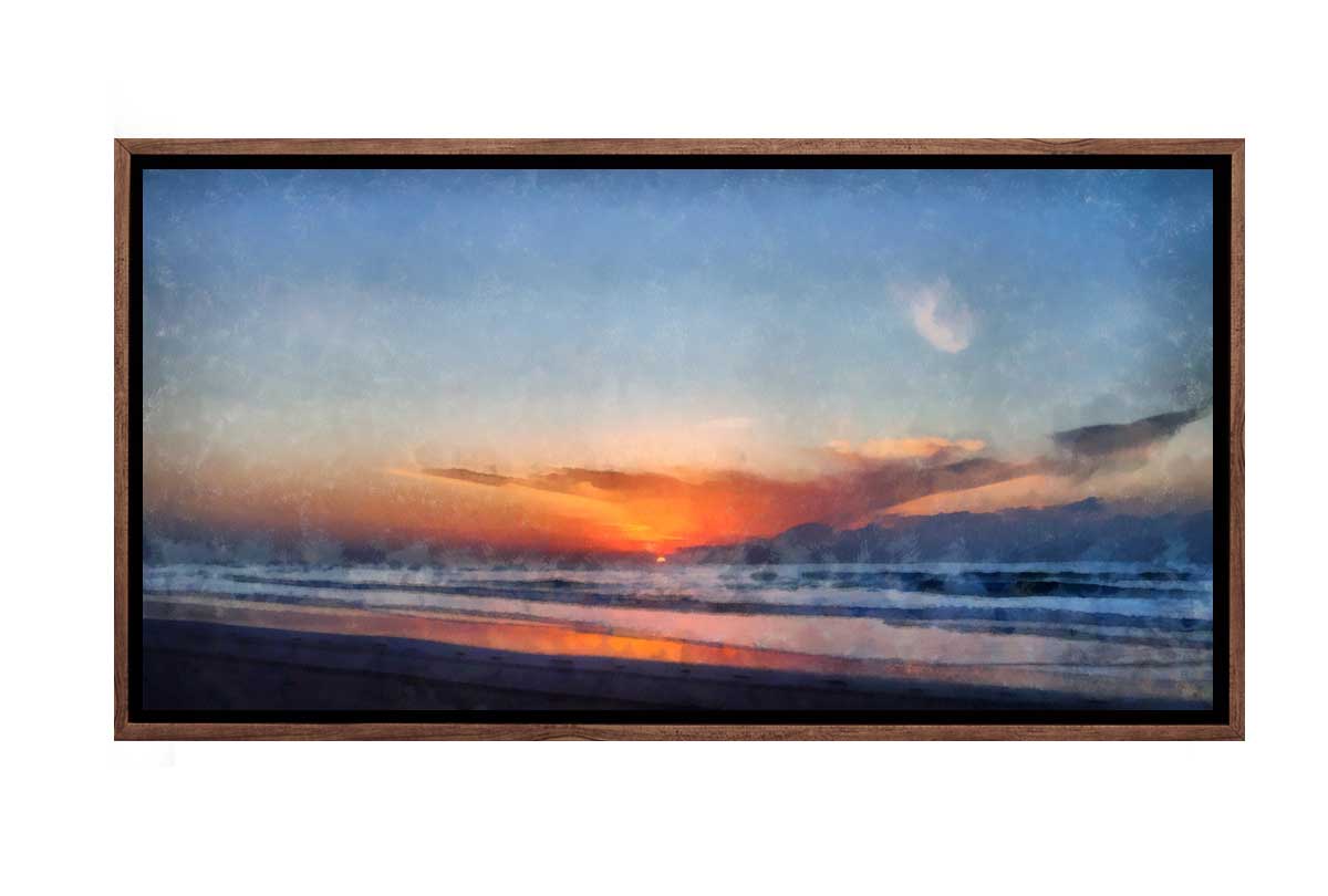 Beach Sunset Painting | Canvas Wall Art Print