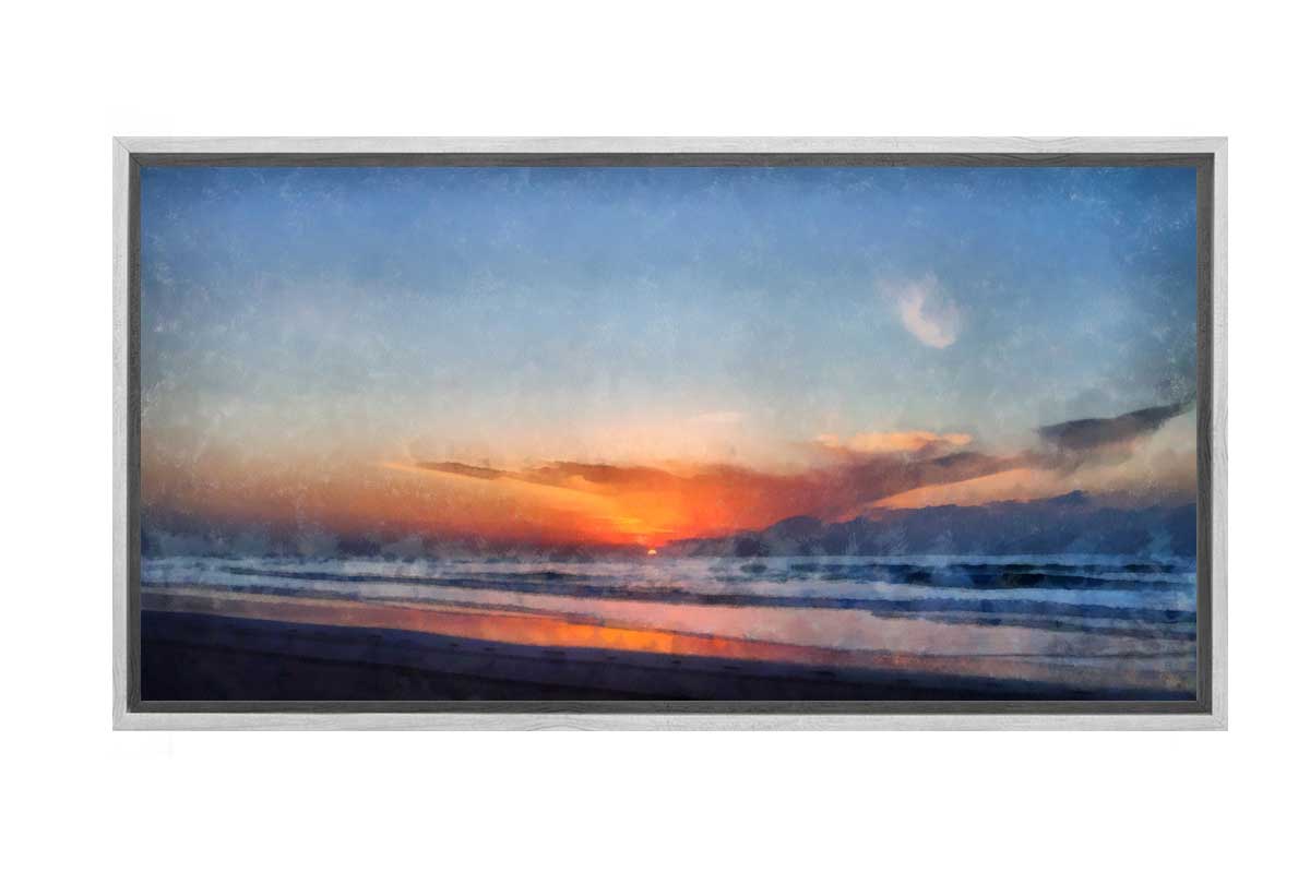 Beach Sunset Painting | Canvas Wall Art Print