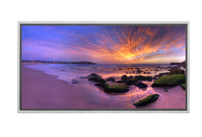 Purple Sunset over Beach | Canvas Wall Art Print