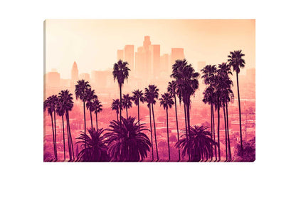 Sunset over Los Angeles, USA | Canvas Wall Art Print