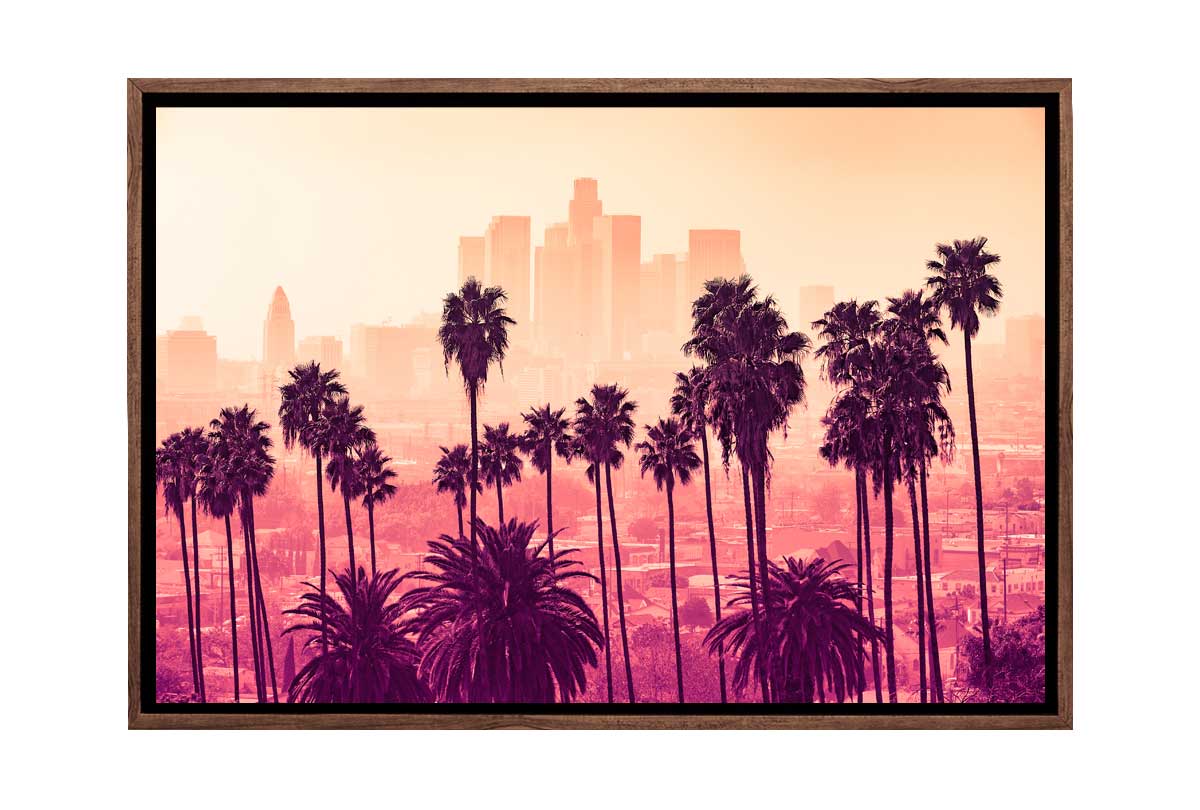 Sunset over Los Angeles, USA | Canvas Wall Art Print