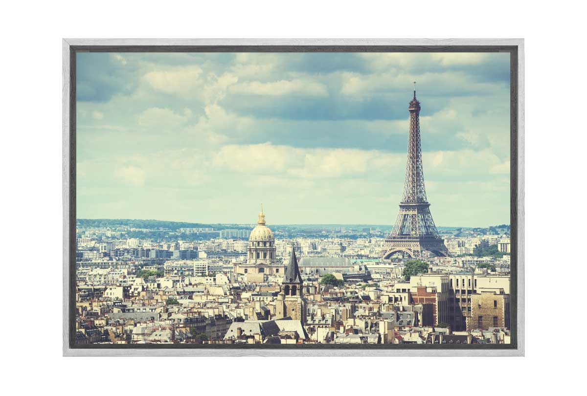 Aerial of Paris with Eiffel Tower, France | Canvas Wall Art Print
