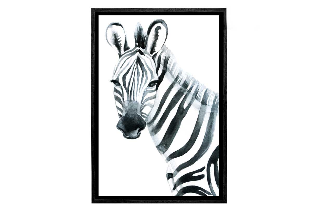 Zebra Watercolour | Canvas Wall Art Print