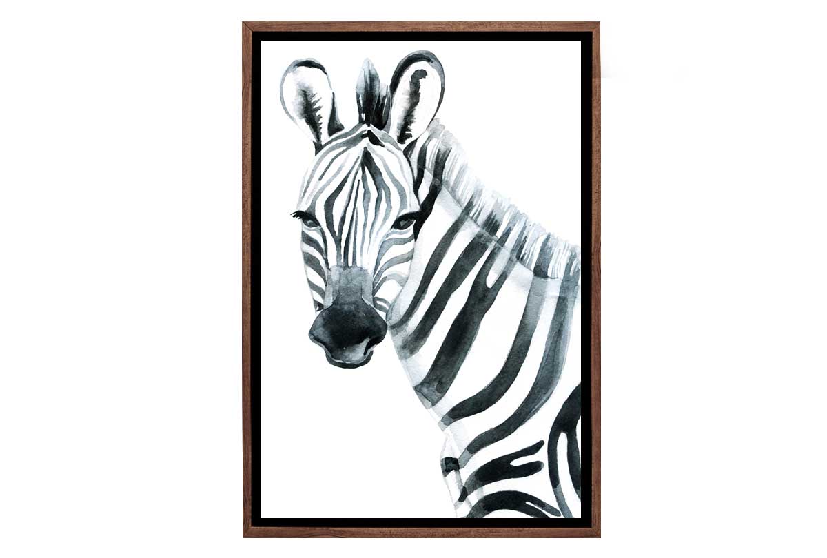 Zebra Watercolour | Canvas Wall Art Print