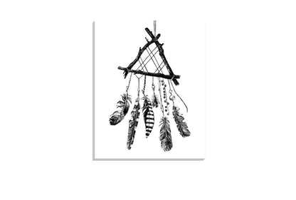 Black & White Dream Catcher | Canvas Wall Art Print