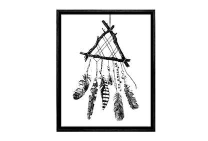 Black & White Dream Catcher | Canvas Wall Art Print