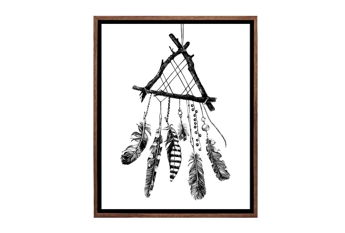 Black & White Dream Catcher | Canvas Wall Art Print