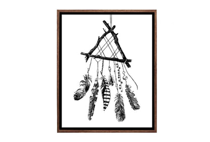 Black & White Dream Catcher | Canvas Wall Art Print