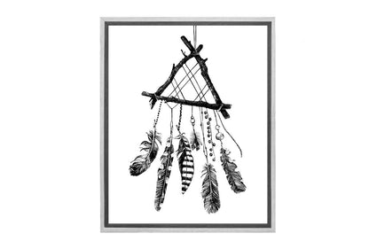 Black & White Dream Catcher | Canvas Wall Art Print