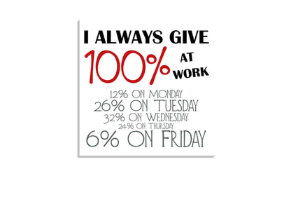 I Always Give 100% | Canvas Wall Art Print