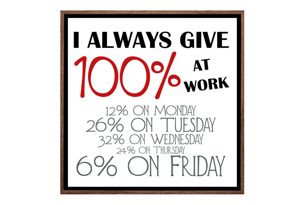 I Always Give 100% | Canvas Wall Art Print