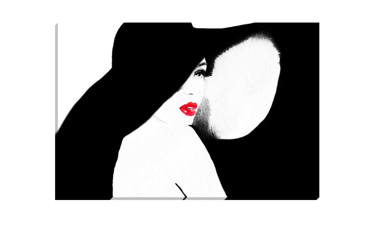 Lady in Large Hat | Canvas Wall Art Print