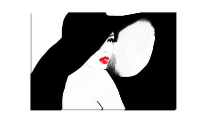 Lady in Large Hat | Canvas Wall Art Print