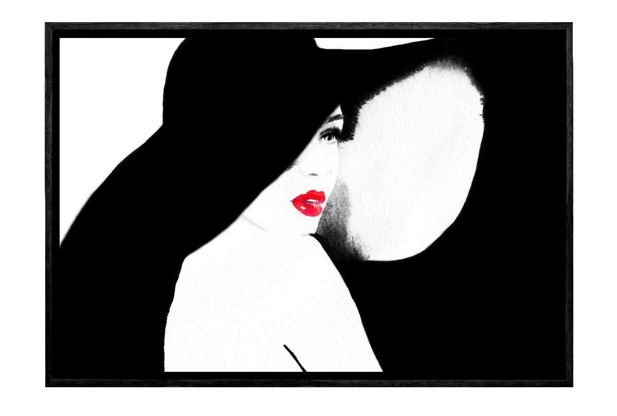 Lady in Large Hat | Canvas Wall Art Print