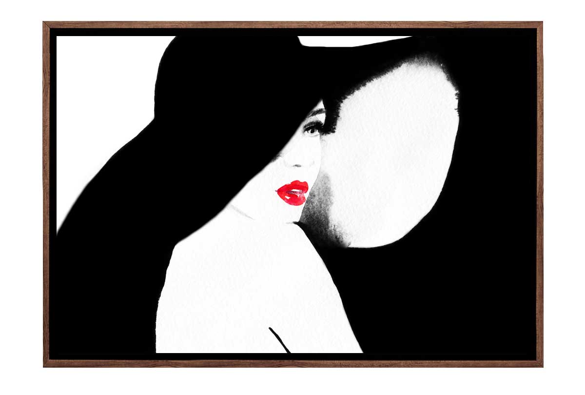 Lady in Large Hat | Canvas Wall Art Print