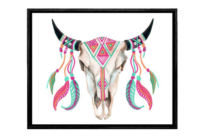 Boho Tribal Skull | Canvas Wall Art Print