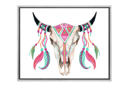 Boho Tribal Skull | Canvas Wall Art Print
