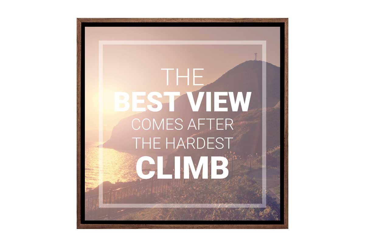Best View From Hardest Climb | Canvas Wall Art Print