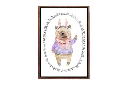 Cute Deer Watercolour | Canvas Wall Art Print