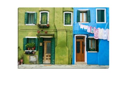 Houses of Burano, Italy | Canvas Wall Art Print