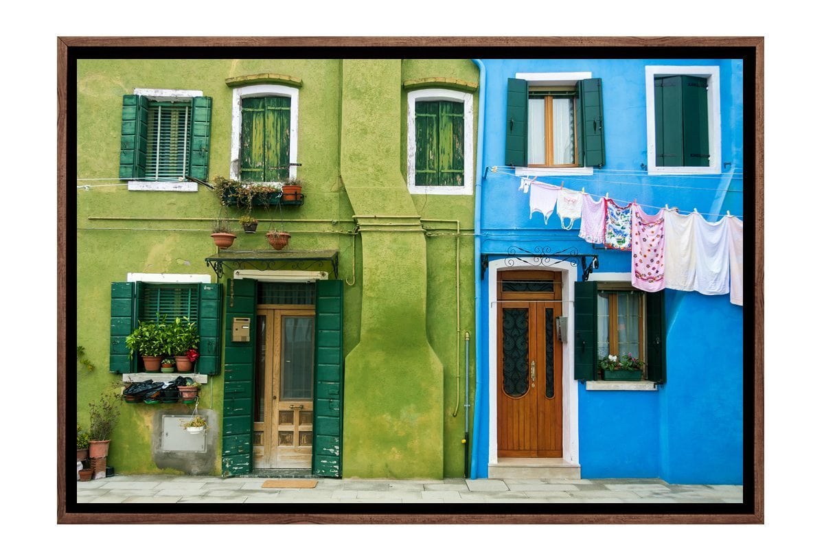 Houses of Burano, Italy | Canvas Wall Art Print