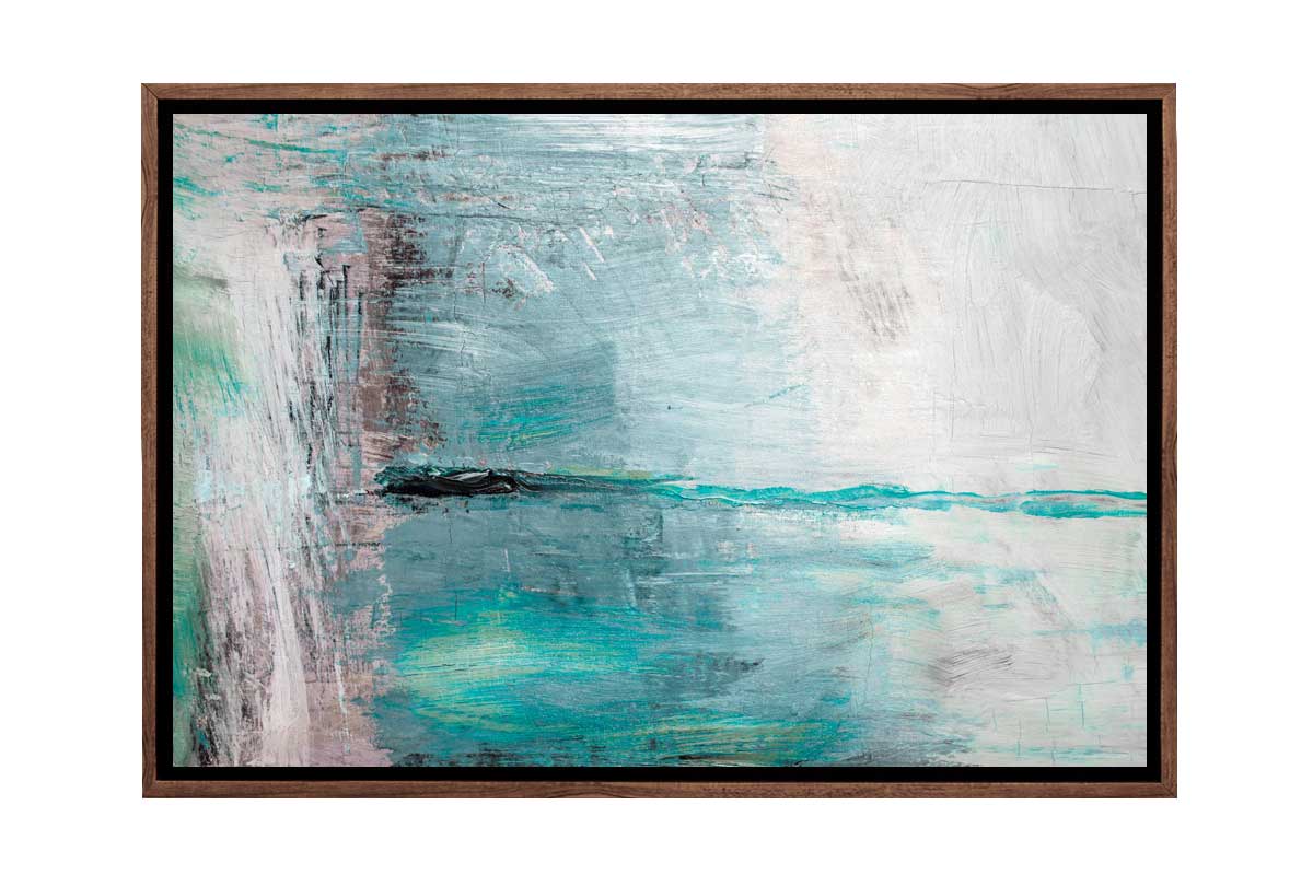 Teal and Grey Abstract | Canvas Wall Art Print