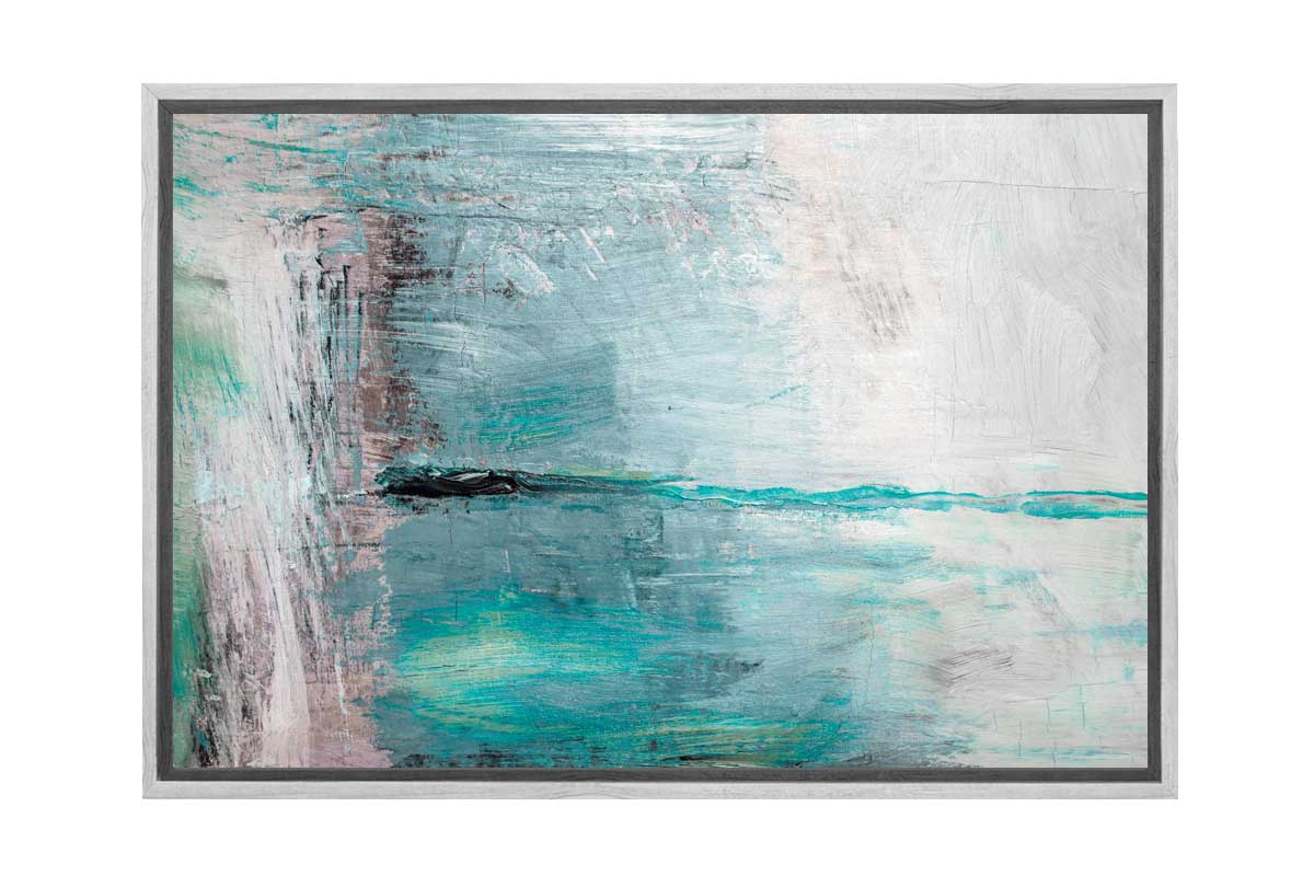 Teal and Grey Abstract | Canvas Wall Art Print