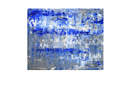 Blue, White and Grey Abstract | Canvas Wall Art Print