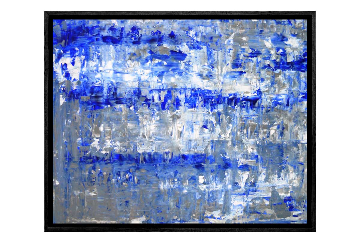 Blue, White and Grey Abstract | Canvas Wall Art Print