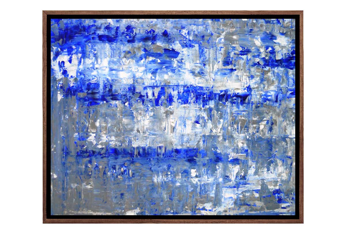 Blue, White and Grey Abstract | Canvas Wall Art Print