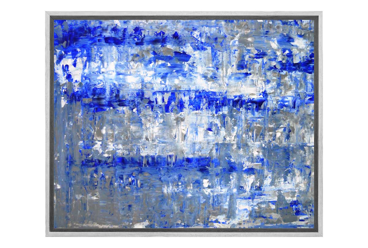 Blue, White and Grey Abstract | Canvas Wall Art Print