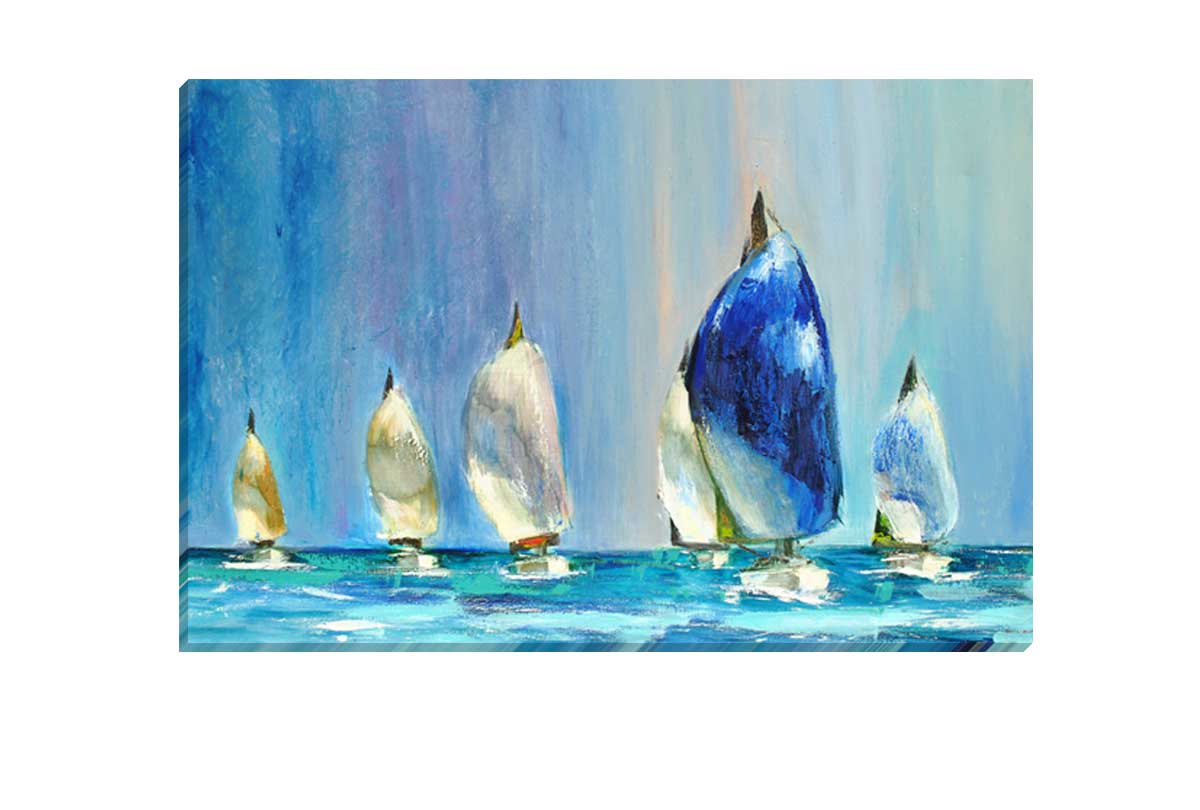 Yacht Race Painting | Canvas Wall Art Print