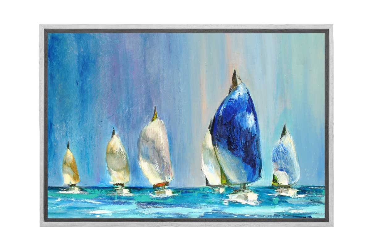Yacht Race Painting | Canvas Wall Art Print