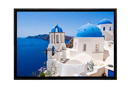 Blue and White Buildings, Greece | Canvas Wall Art Print