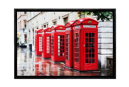 Red Phone Booths, UK | Canvas Wall Art Print