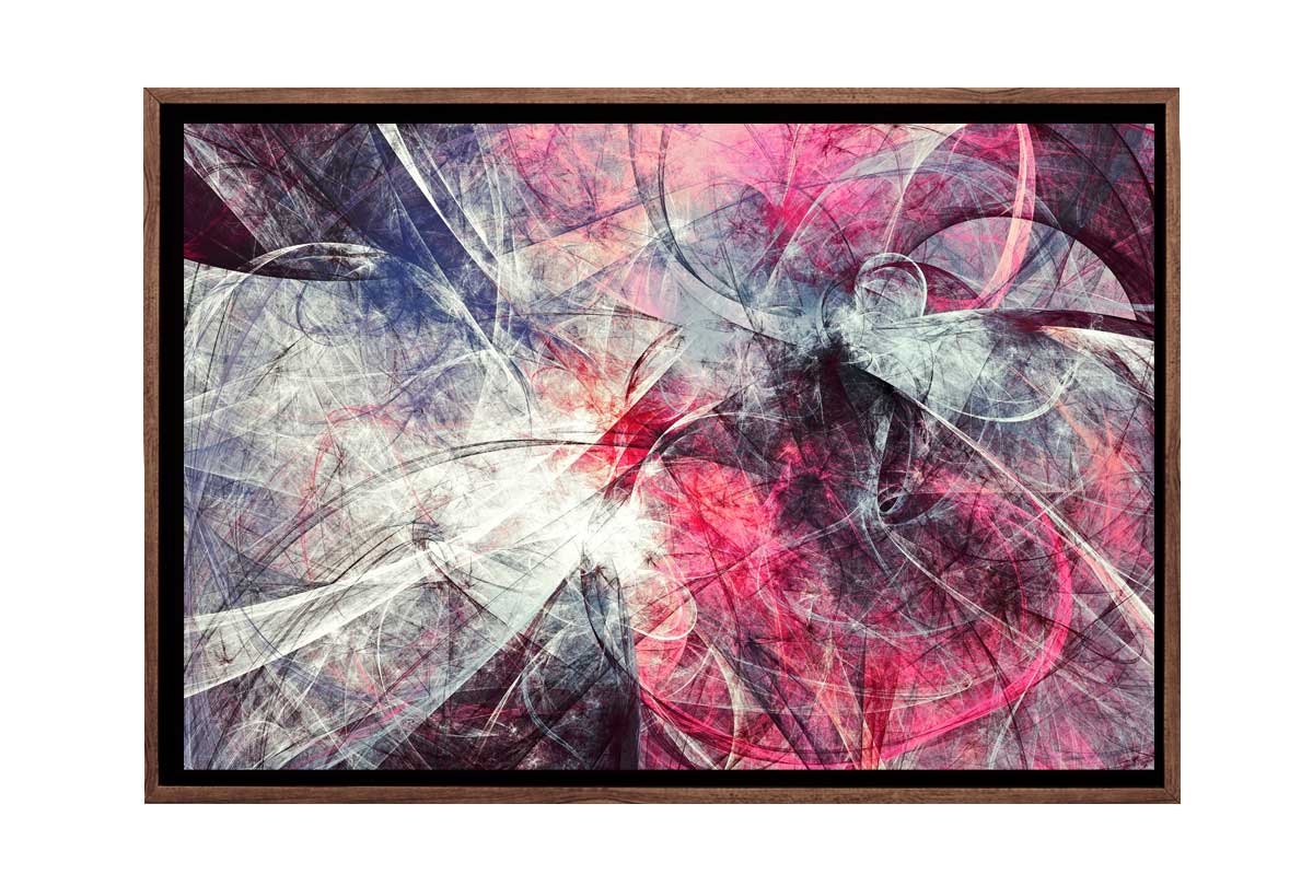 Pink, Grey, Black Abstract | Canvas Wall Art Print