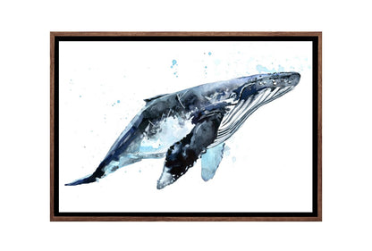 Whale Watercolour | Animal Canvas Wall Art Print