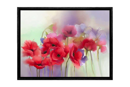 Abstract Red Flowers | Canvas Wall Art Print