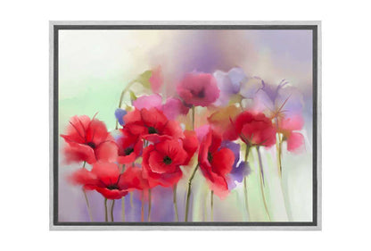 Abstract Red Flowers | Canvas Wall Art Print