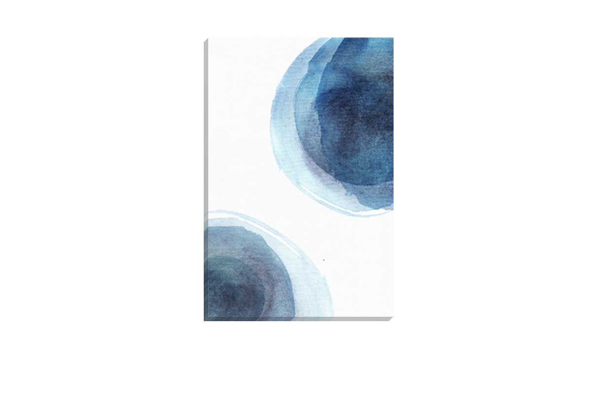 Blue Watercolour Circles | Canvas Wall Art Print