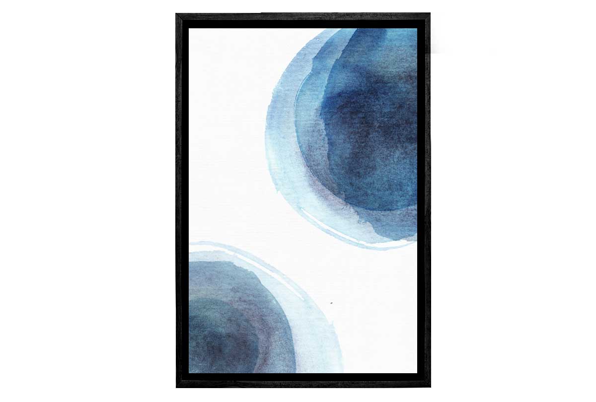Blue Watercolour Circles | Canvas Wall Art Print