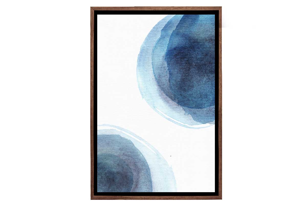 Blue Watercolour Circles | Canvas Wall Art Print