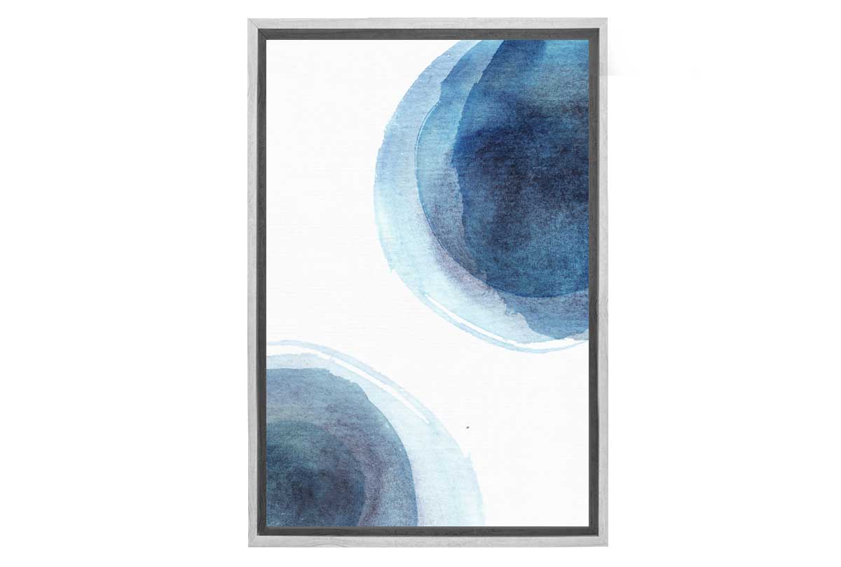 Blue Watercolour Circles | Canvas Wall Art Print