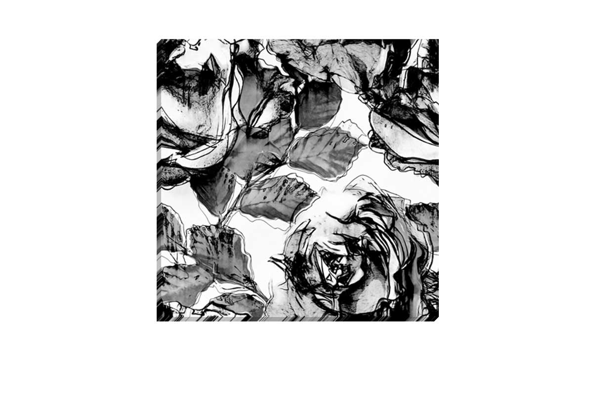 Black and White Watercolor Roses | Canvas Wall Art Print