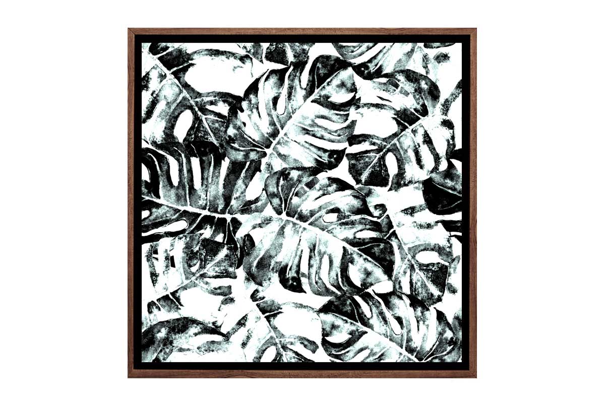 Black and White Monstera | Canvas Wall Art Print