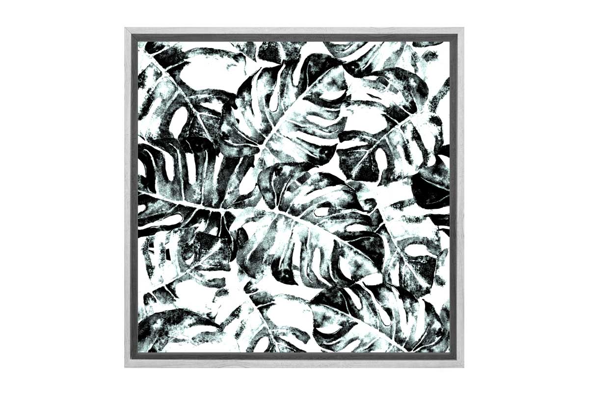 Black and White Monstera | Canvas Wall Art Print