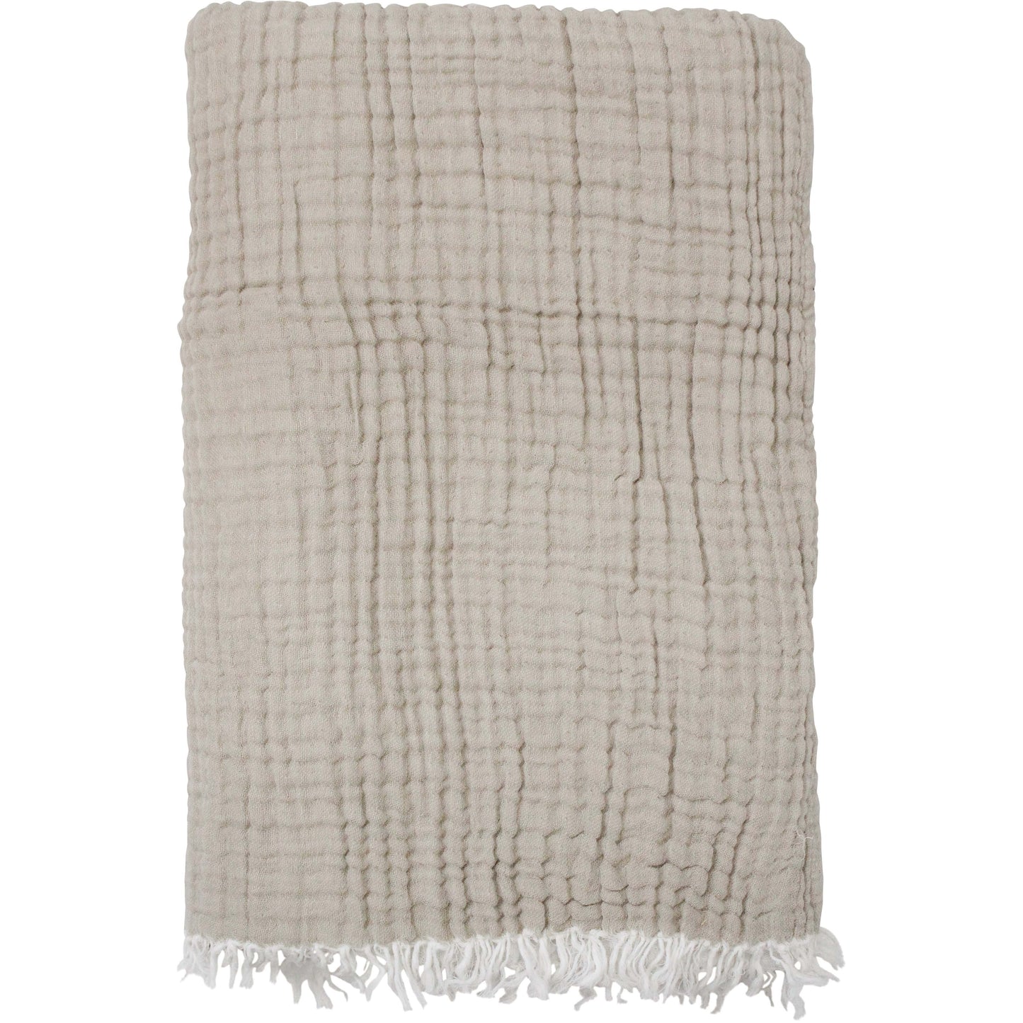 Stonewashed Muslin Throw/Blanket - 6 Layer Natural 150x250cm