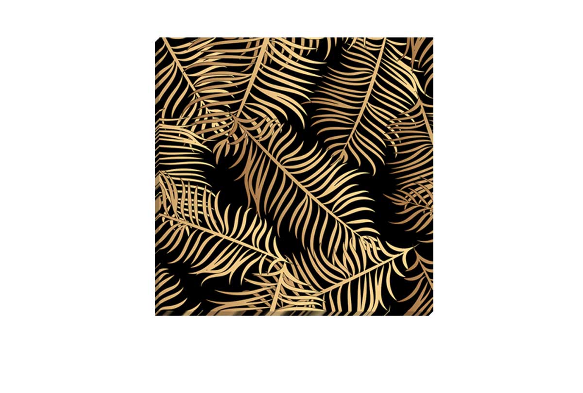 Golden Palm Leaves | Canvas Wall Art Print