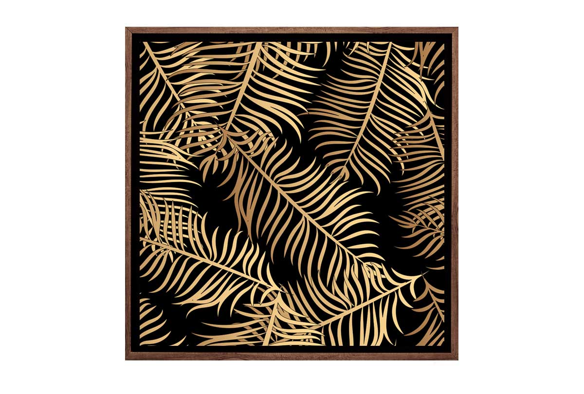 Golden Palm Leaves | Canvas Wall Art Print