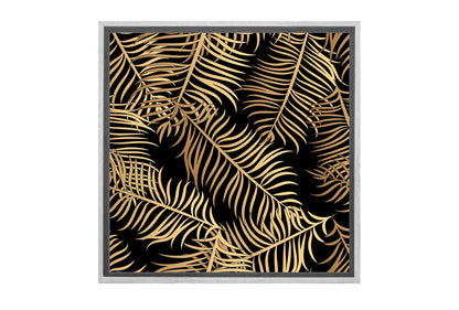 Golden Palm Leaves | Canvas Wall Art Print